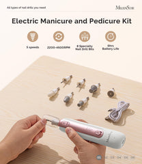 MelodySusie 360-degree LED light highlights precise nail shaping.
