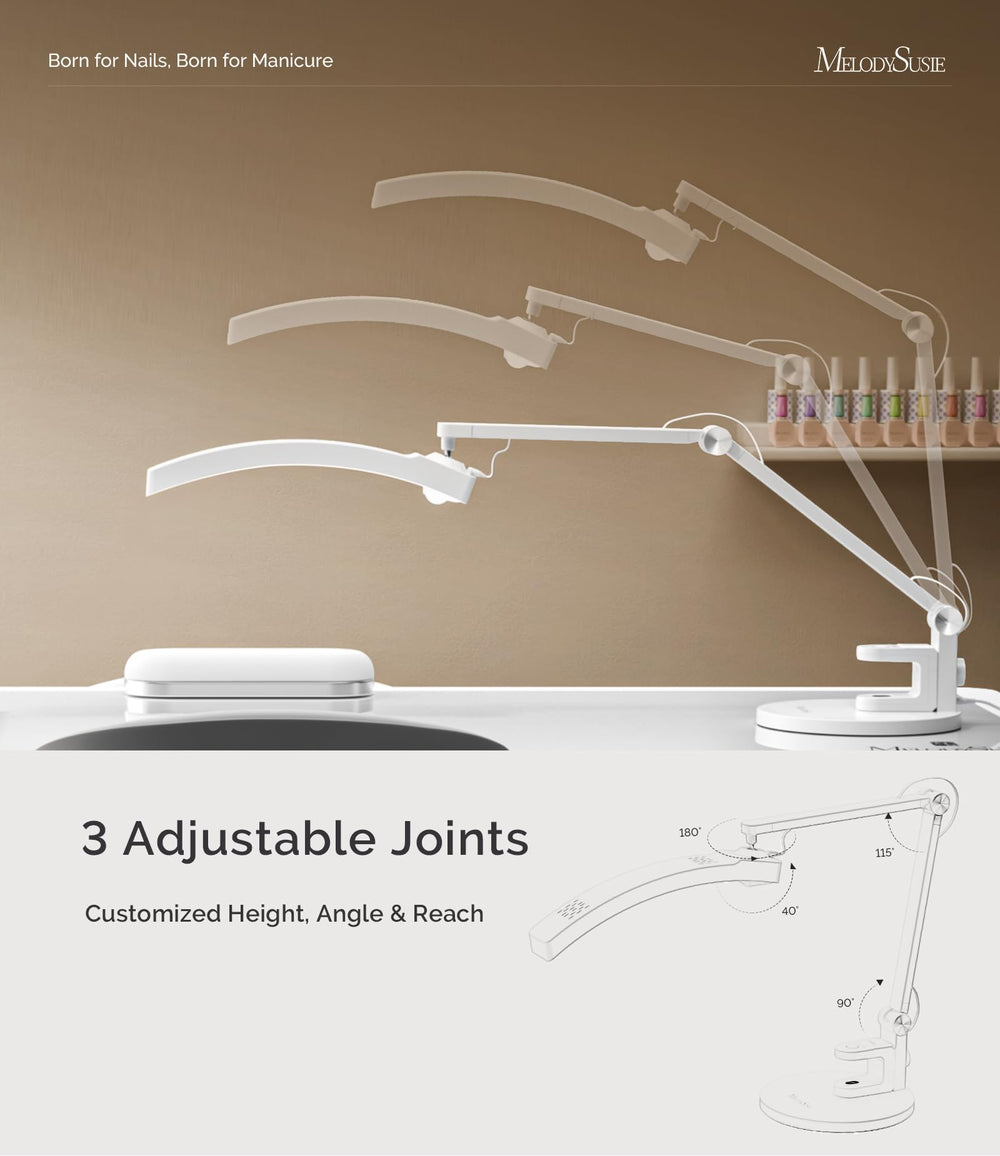 MelodySusie mini nail lamp demonstrates detachable curing with timer settings.