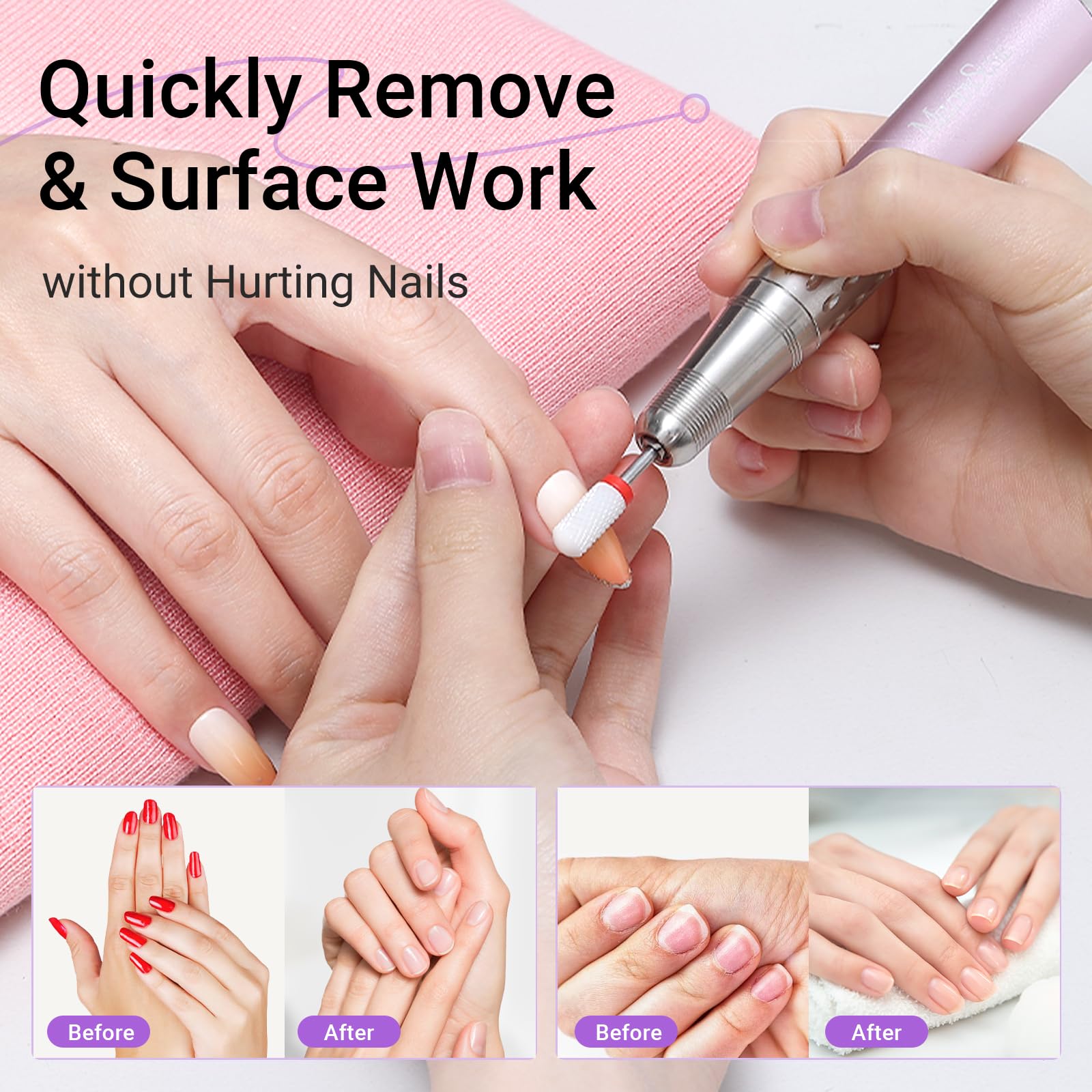 MelodySusie long cleaning brush helps reach tight bit slots for thorough cleanup