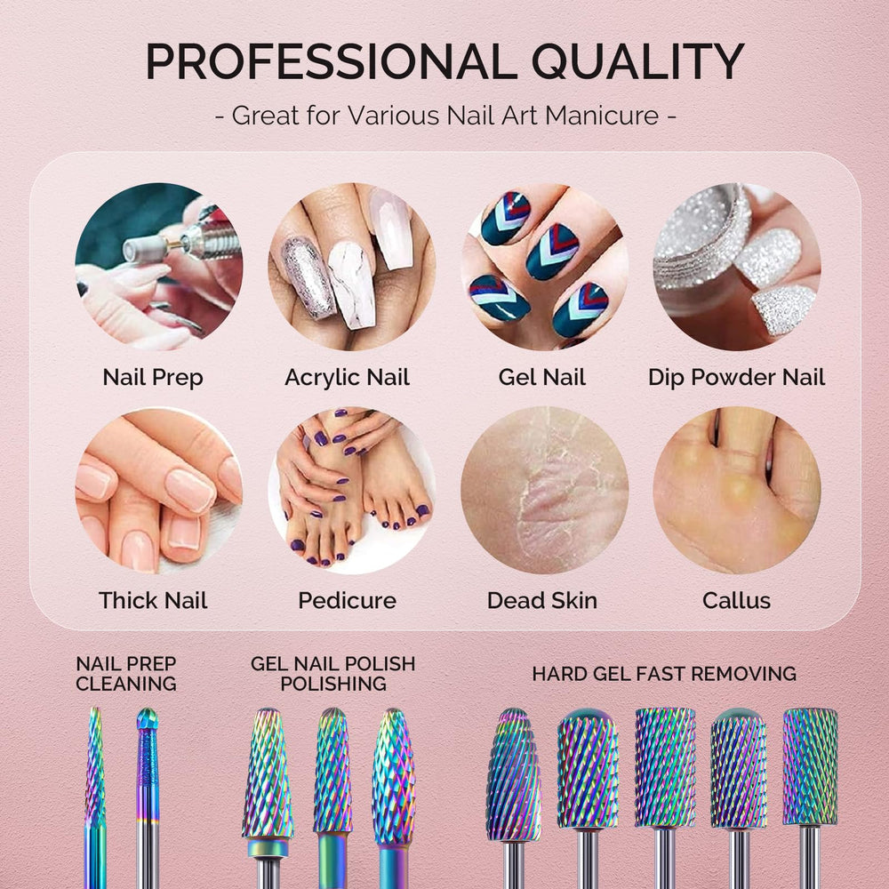 MelodySusie low-heat operation nail bits in use for comfortable sessions