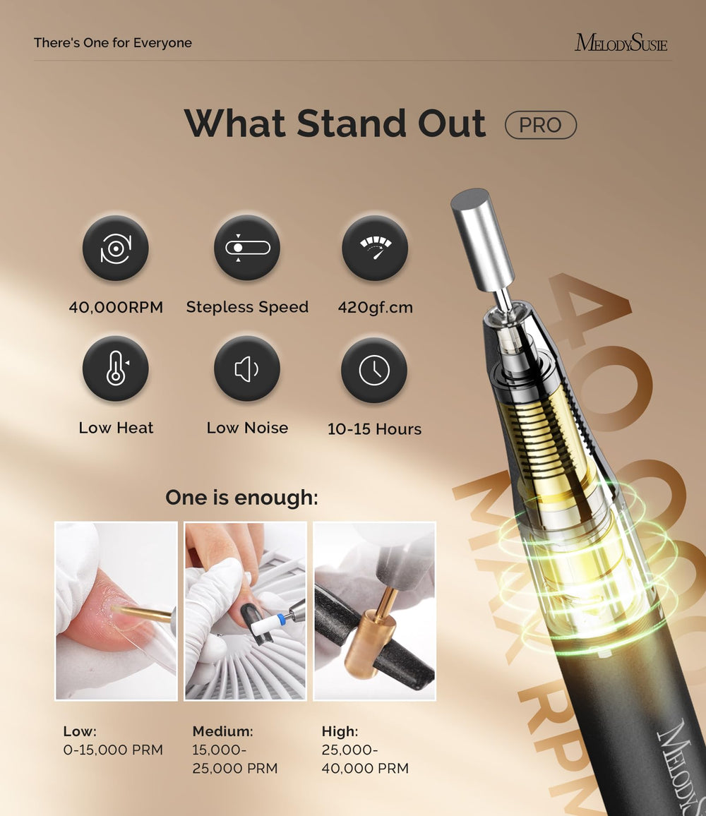 MelodySusie MB420G brushless motor close-up highlighting longevity and minimal vibration.