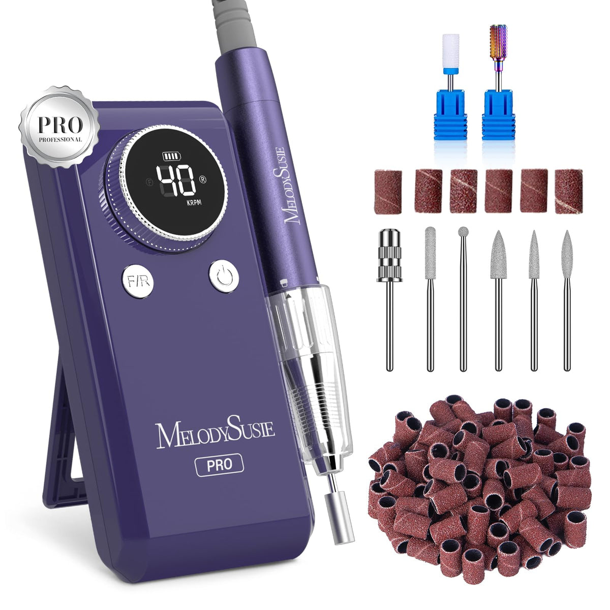 MelodySusie MB420G cordless nail drill for flexible salon use and shaping.