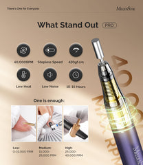 MB420G strong battery supports long all-day nail sessions.