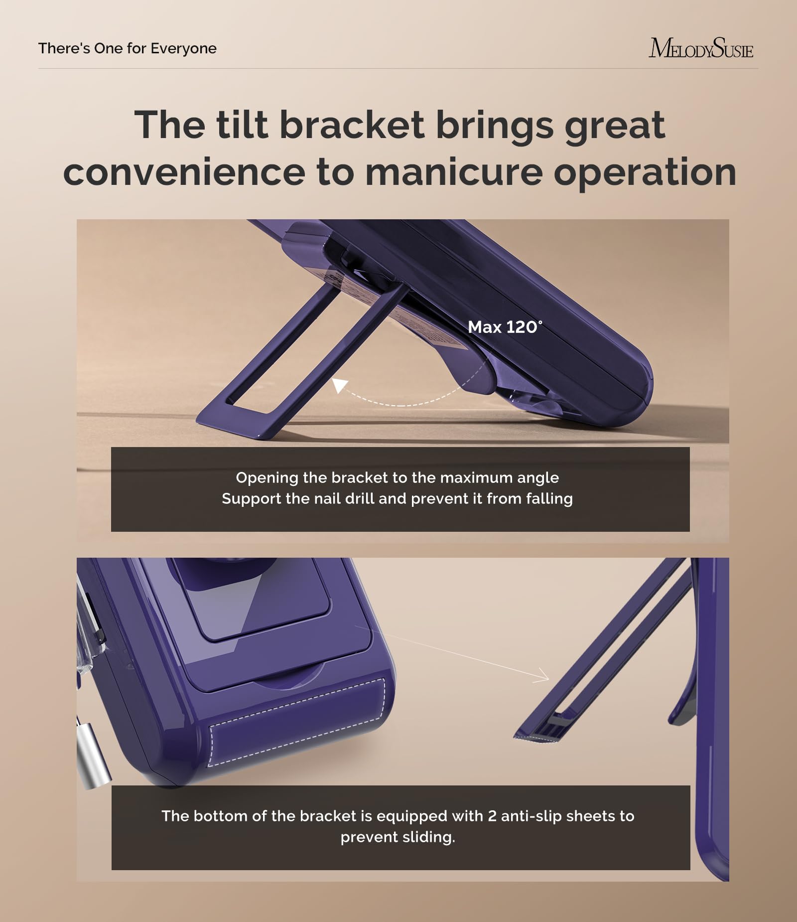 Ultra-quiet MelodySusie MB420G motor for client-friendly manicures.