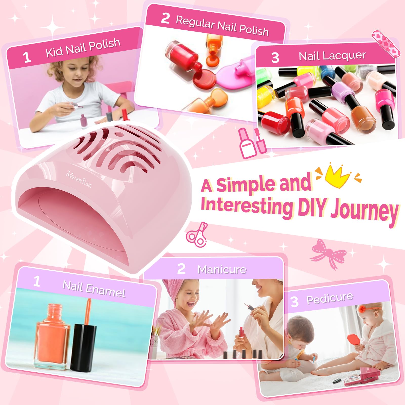 MelodySusie compact mini nail fan is ideal for travel, parties, and quick polish touch-ups.