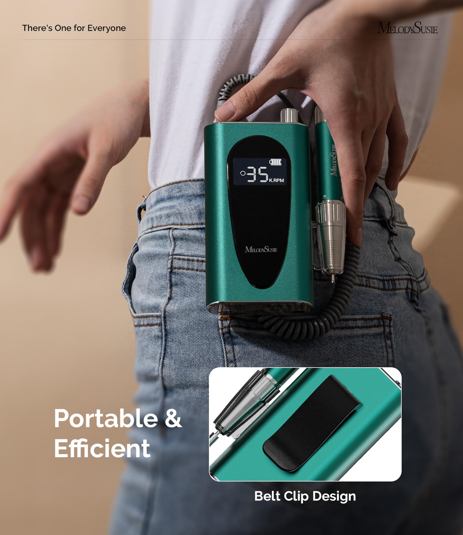 MelodySusie MM400C battery life display shows RPM and battery status during wireless use.