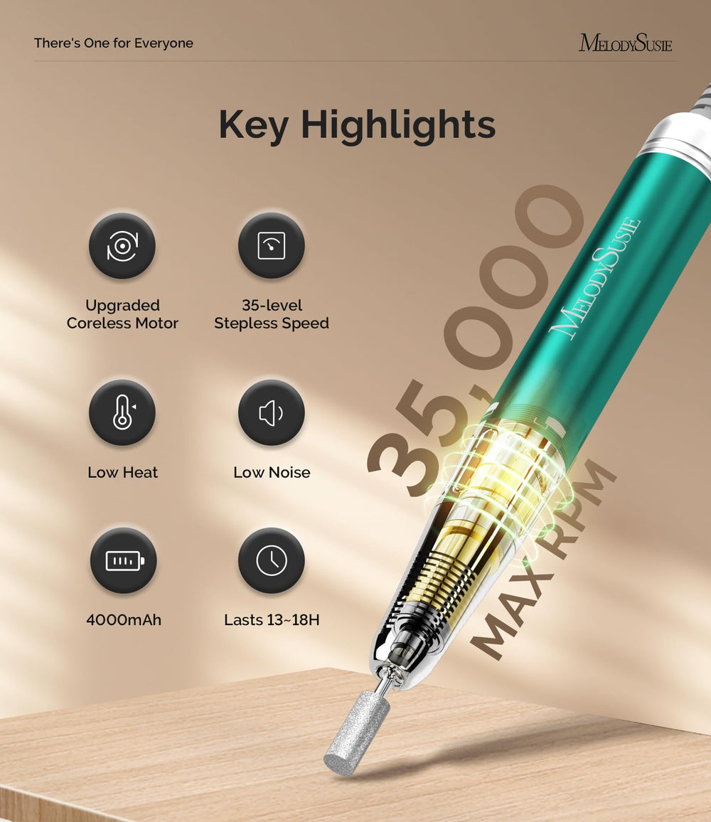 MelodySusie MM400C coreless motor delivers high-speed 0-35000 RPM with smooth, cool operation.