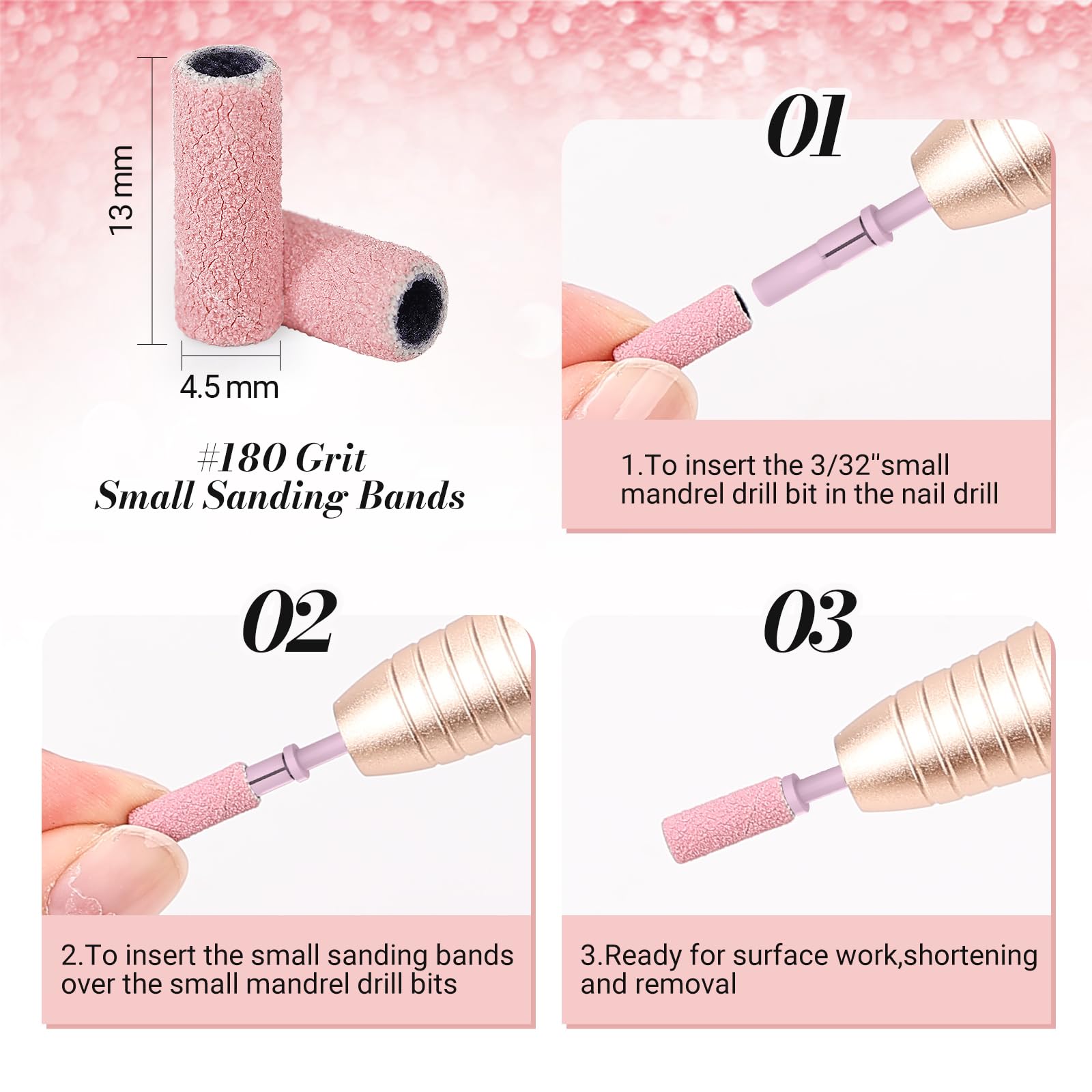 MelodySusie multifunction sanding bands for dip powder, acrylic, gel prep.