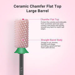 MelodySusie ceramic bit used for gel backfill and acrylic removal in salon.