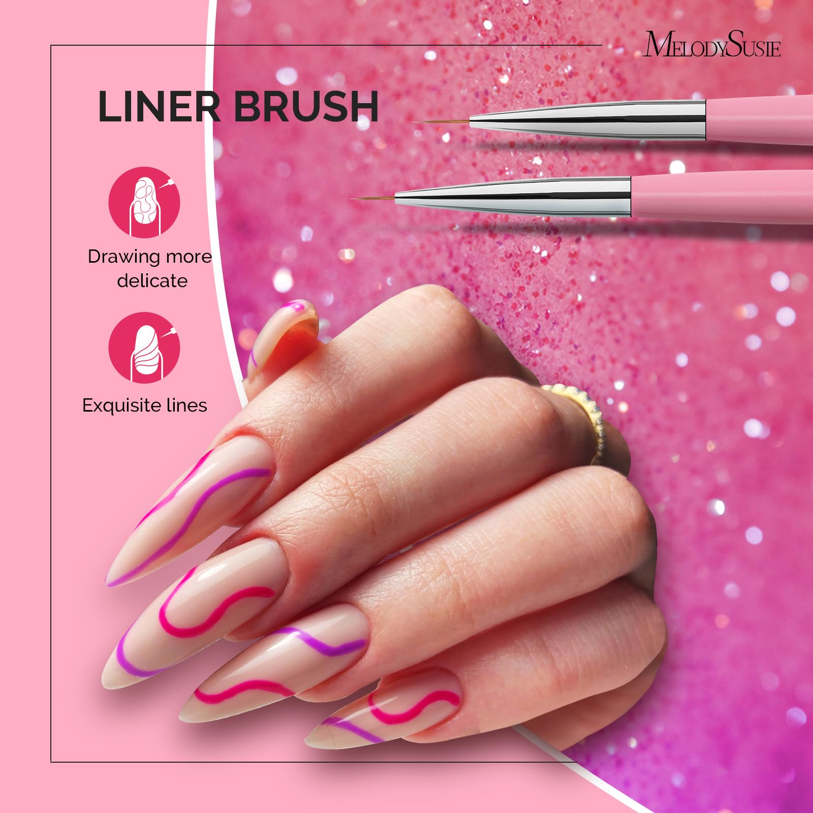 MelodySusie angled brush enables precise shading and gradient details.