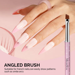 MelodySusie angled nail art brush closeup helps create clean lines and designs.