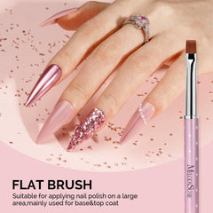 MelodySusie flat nail art brush closeup ideal for even gel polish application.