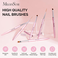 MelodySusie nail art brushes 3 sizes liner closeup enables precise detailing.