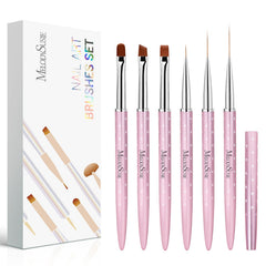 MelodySusie nail art brush set rose gold closeup highlights premium quality for DIY nails.