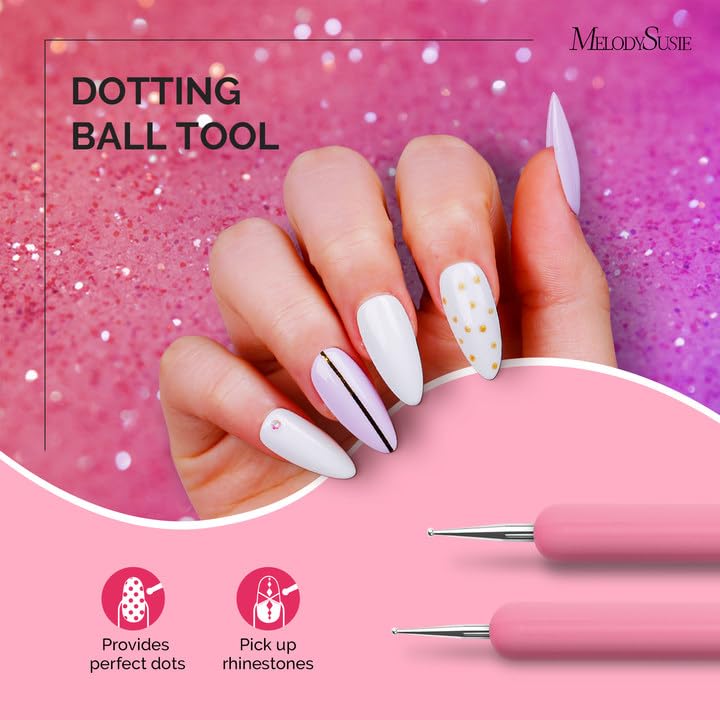 MelodySusie gel brush supports builder gel work and color layering.