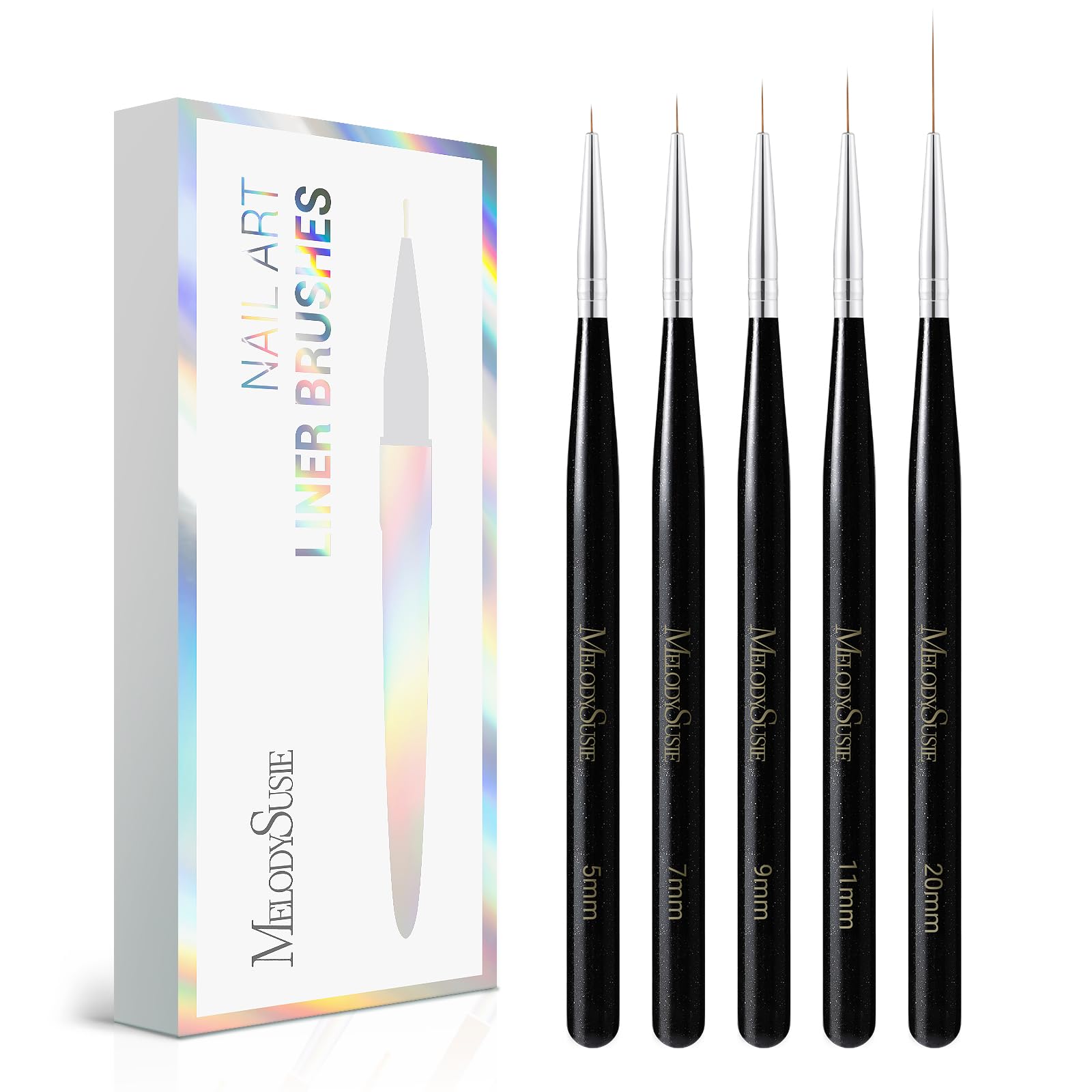 MelodySusie Nail Art Liner Brush 5mm for precise thin lines and fine details.