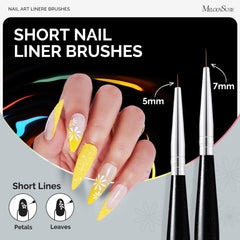 MelodySusie Nail Art Liner Brush 9mm ideal for mid-size lines and floral accents.