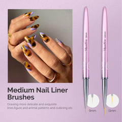 MelodySusie Nail Art Liner Brushes detailed-line demo showcases professional-looking patterns