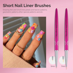MelodySusie Nail Art Liner Brushes long-line tip supports delicate streaks.