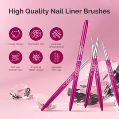 MelodySusie Nail Art Liner Brushes ultra-fine point enables precise lines.