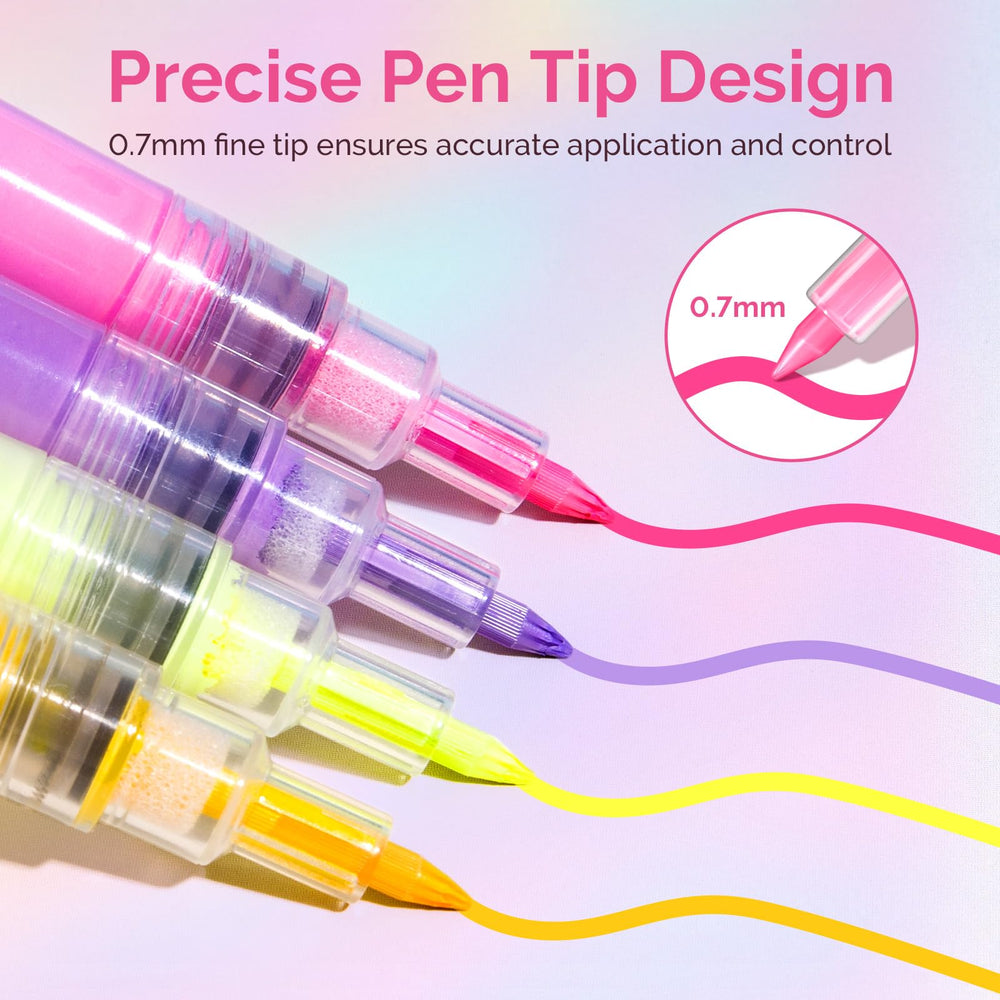 MelodySusie Nail Art Pens show patterns like dots and stripes coming to life.