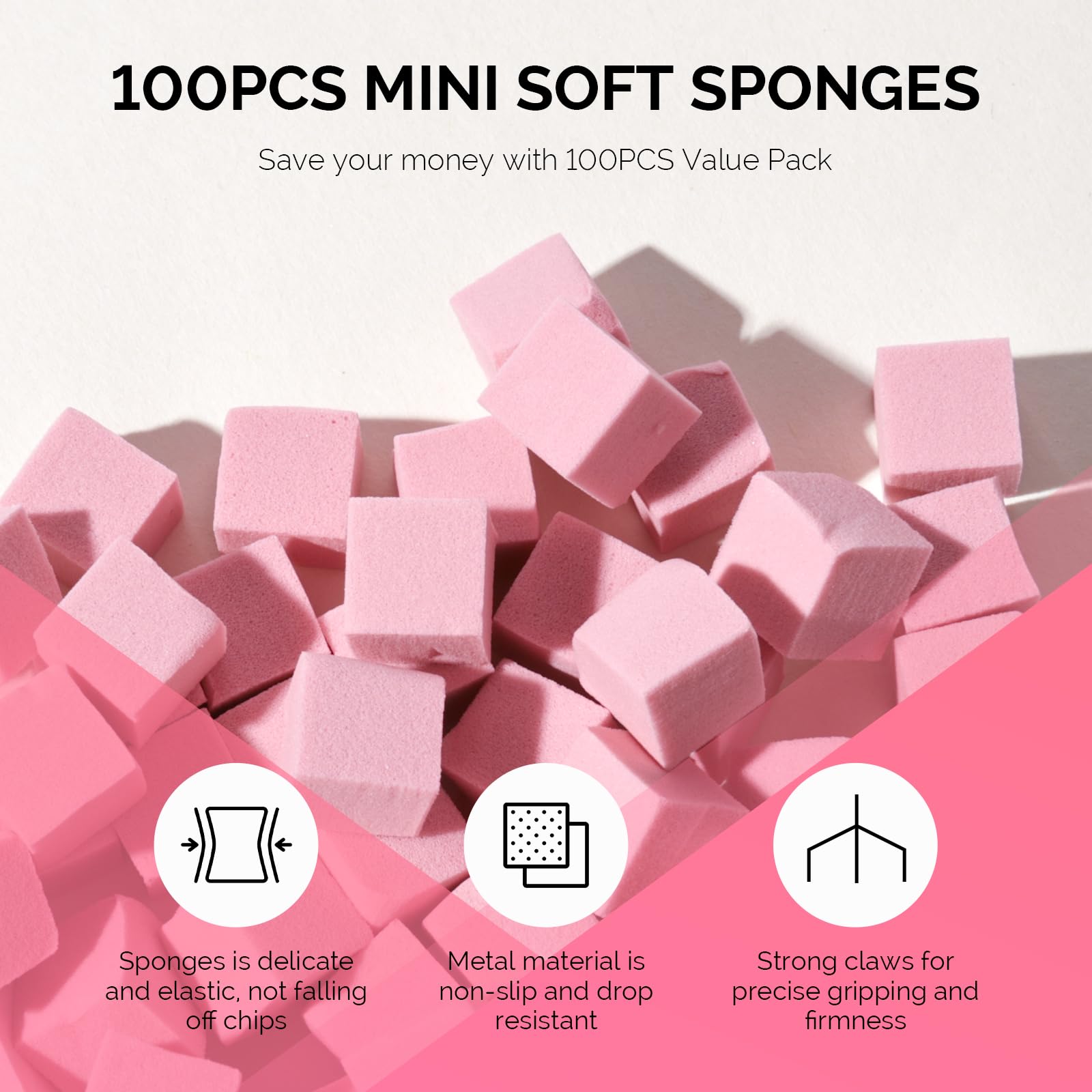 MelodySusie nail art sponges with grabbing pen keep fingertips clean