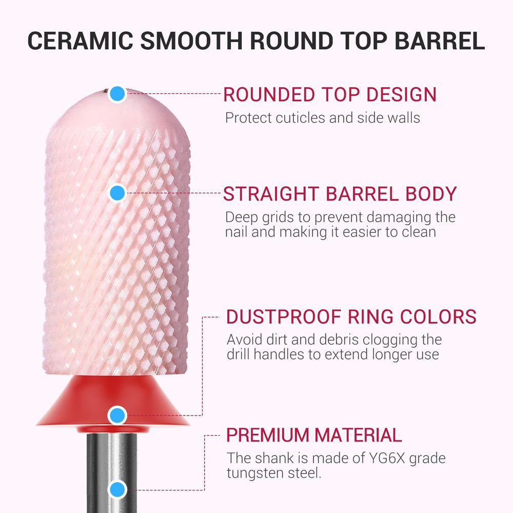 MelodySusie ceramic drill bit with smooth top highlighting safe nail care