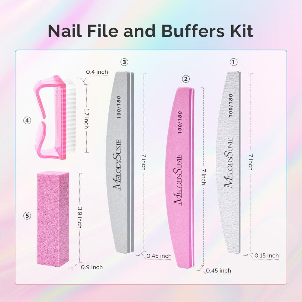 MelodySusie gray half moon buffer 100-180 grit smooths nails evenly