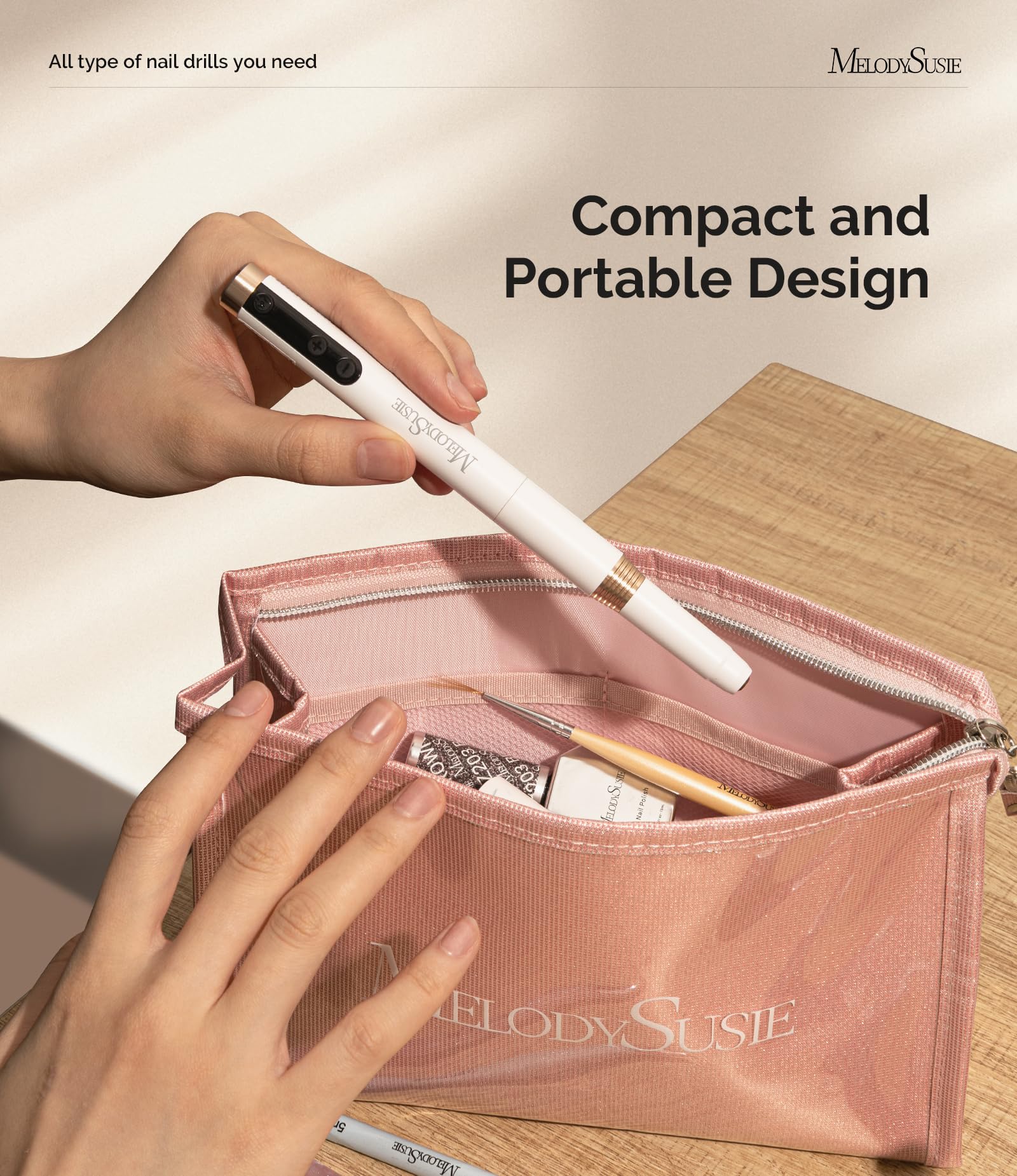 MelodySusie nail drill bits and sanding bands set enabling versatile manicure prep.