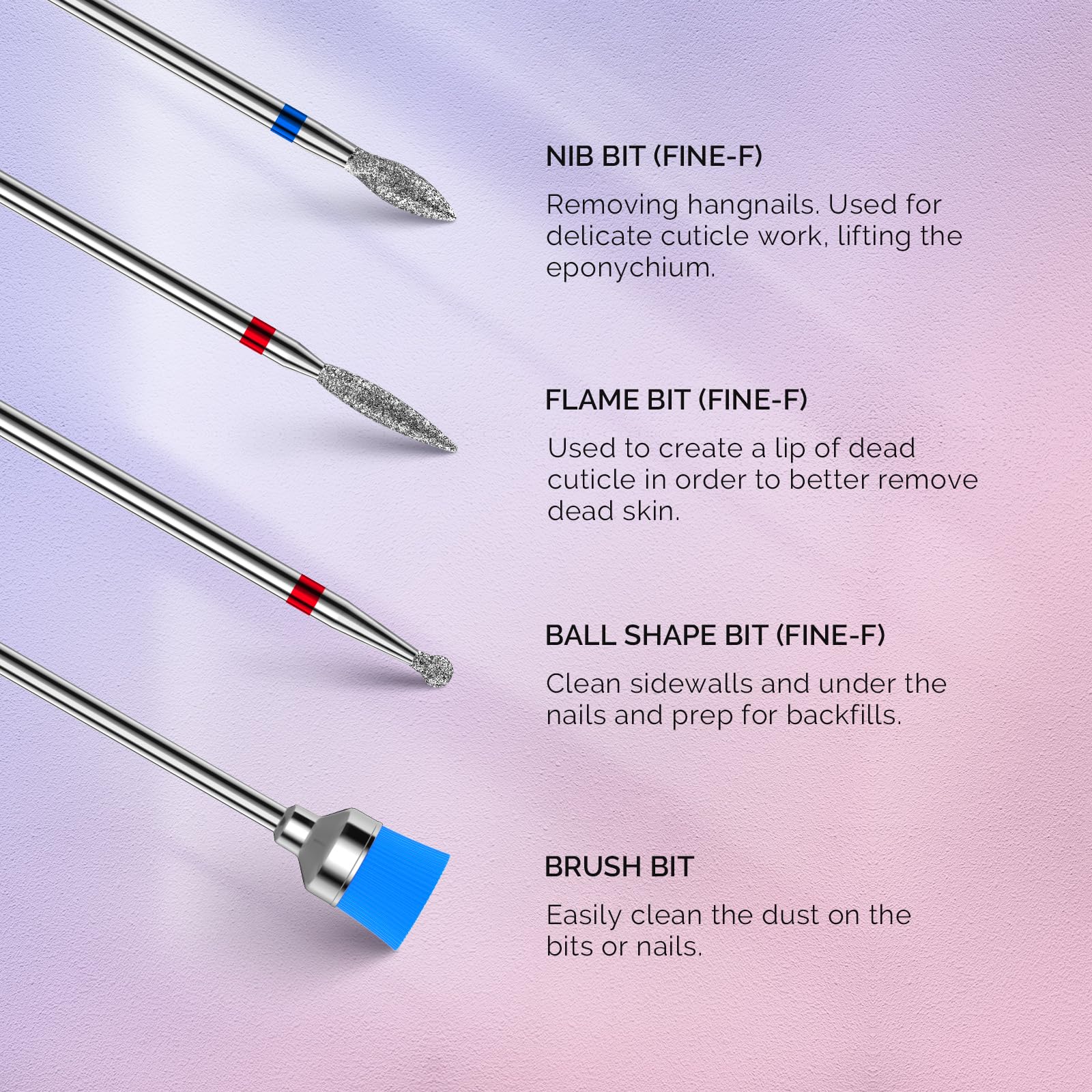 MelodySusie nail drill bits safety design for beginners and pros
