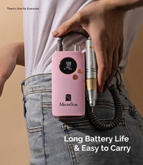 MelodySusie nail drill LCD screen shows RPM and battery