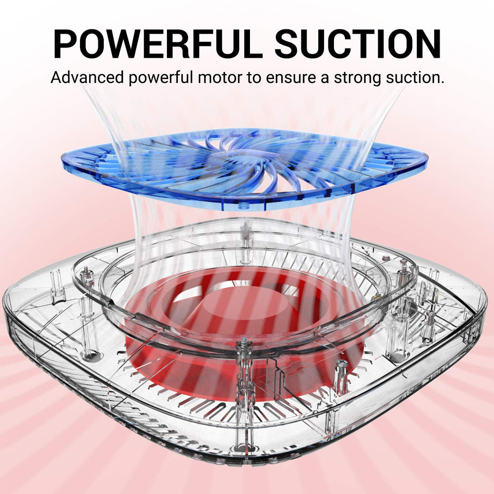 MelodySusie Nail Dust Collector suction panel demonstrates touch control for adjustable power.