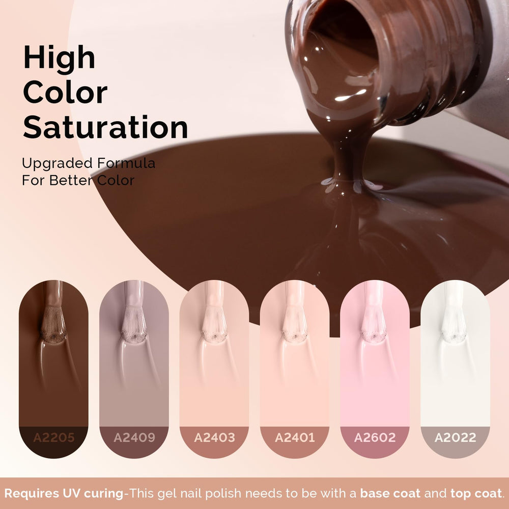 MelodySusie Nude Brown gel polish application delivers smooth, streak-free coverage.