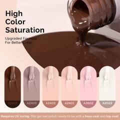 MelodySusie Nude Brown gel polish application delivers smooth, streak-free coverage.