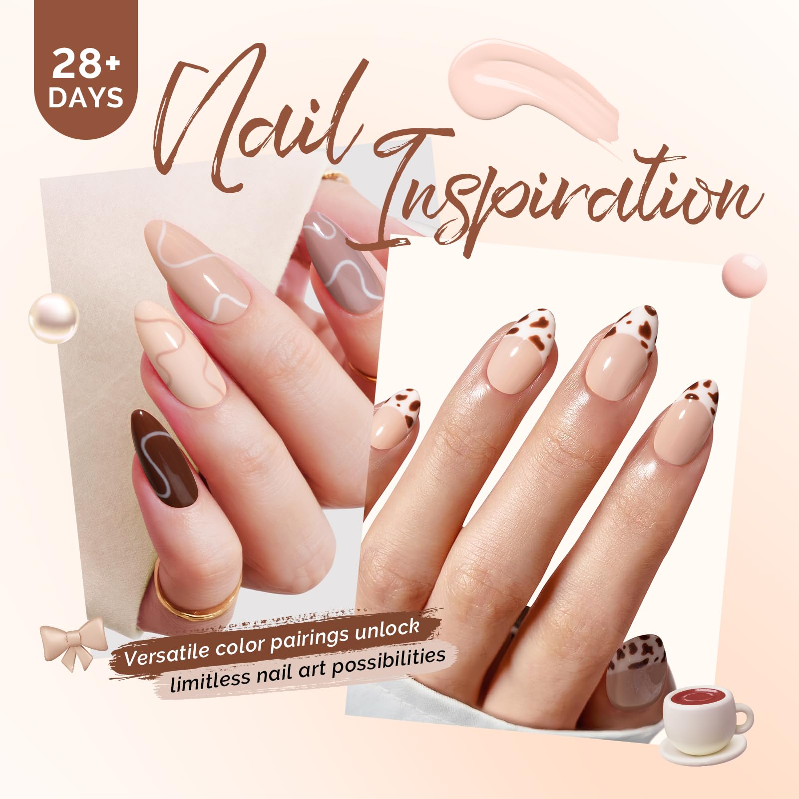 MelodySusie Nude Brown gel polish close-up shows creamy texture and high gloss.