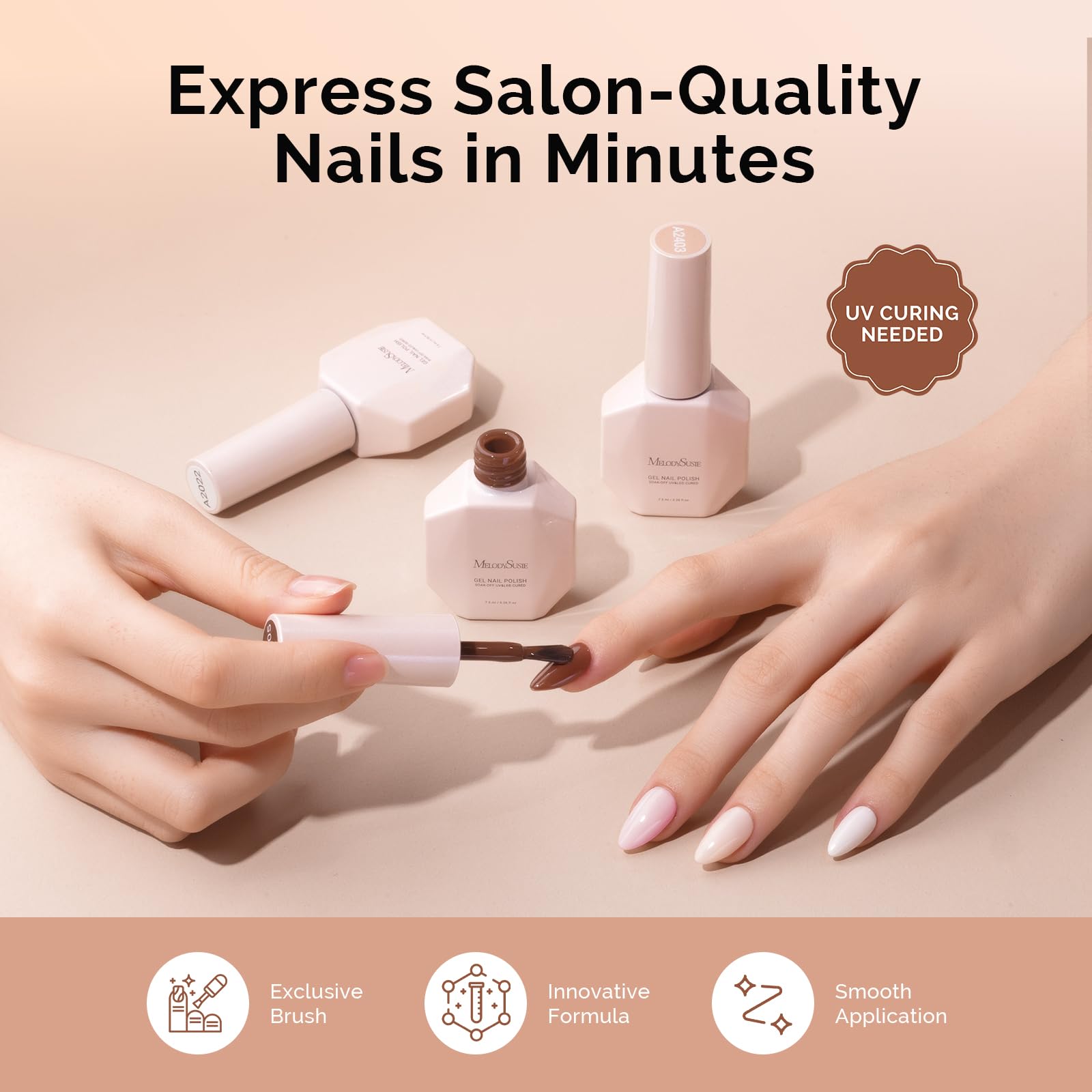 MelodySusie Nude Brown tones inspire simple, stylish nail-art ideas at home.