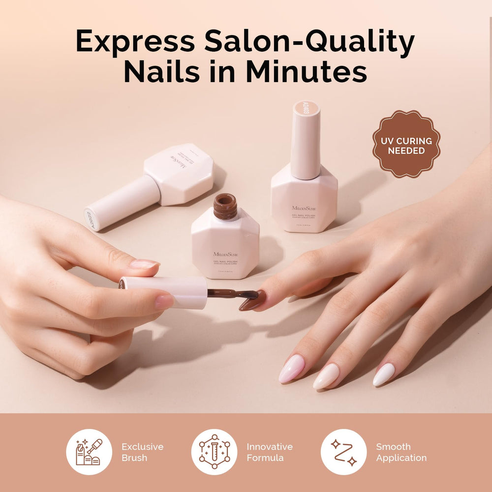 MelodySusie Nude Brown tones inspire simple, stylish nail-art ideas at home.