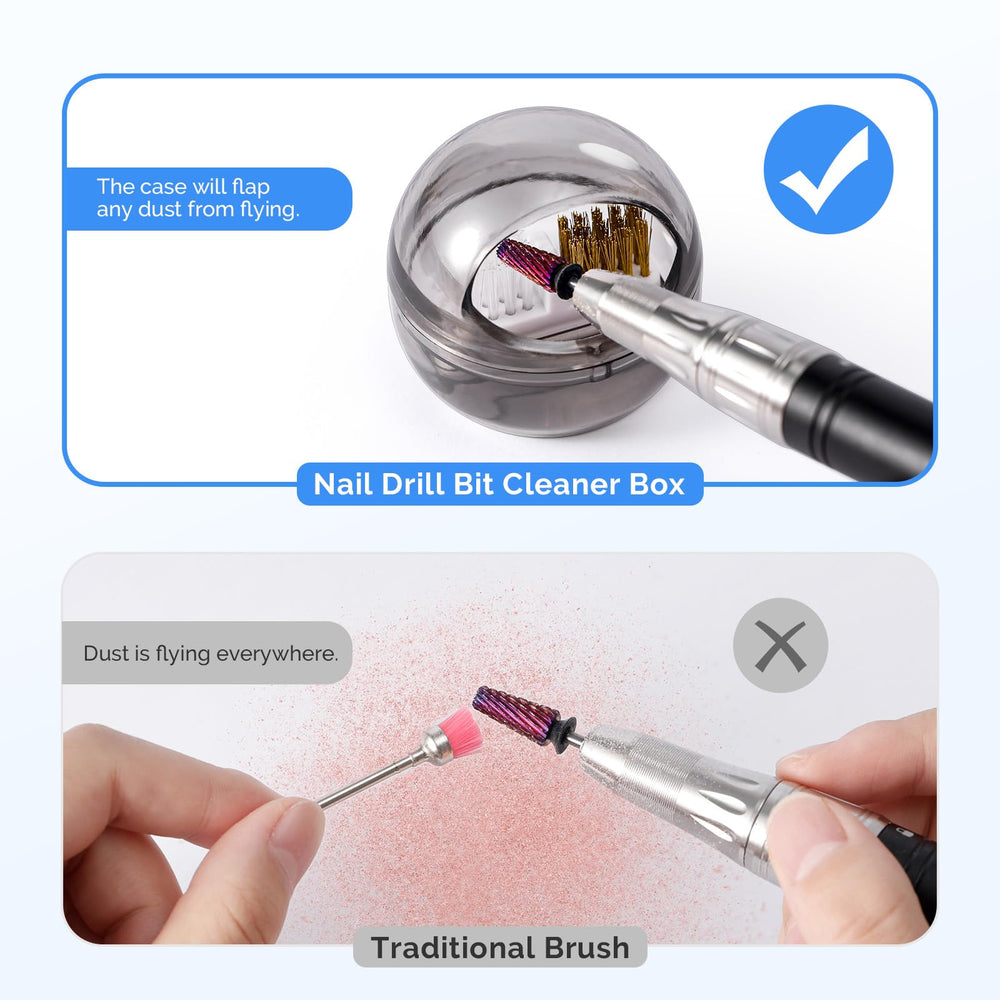 MelodySusie nylon brush cleaning action highlights gentle daily cleaning for carbide and ceramic bits.