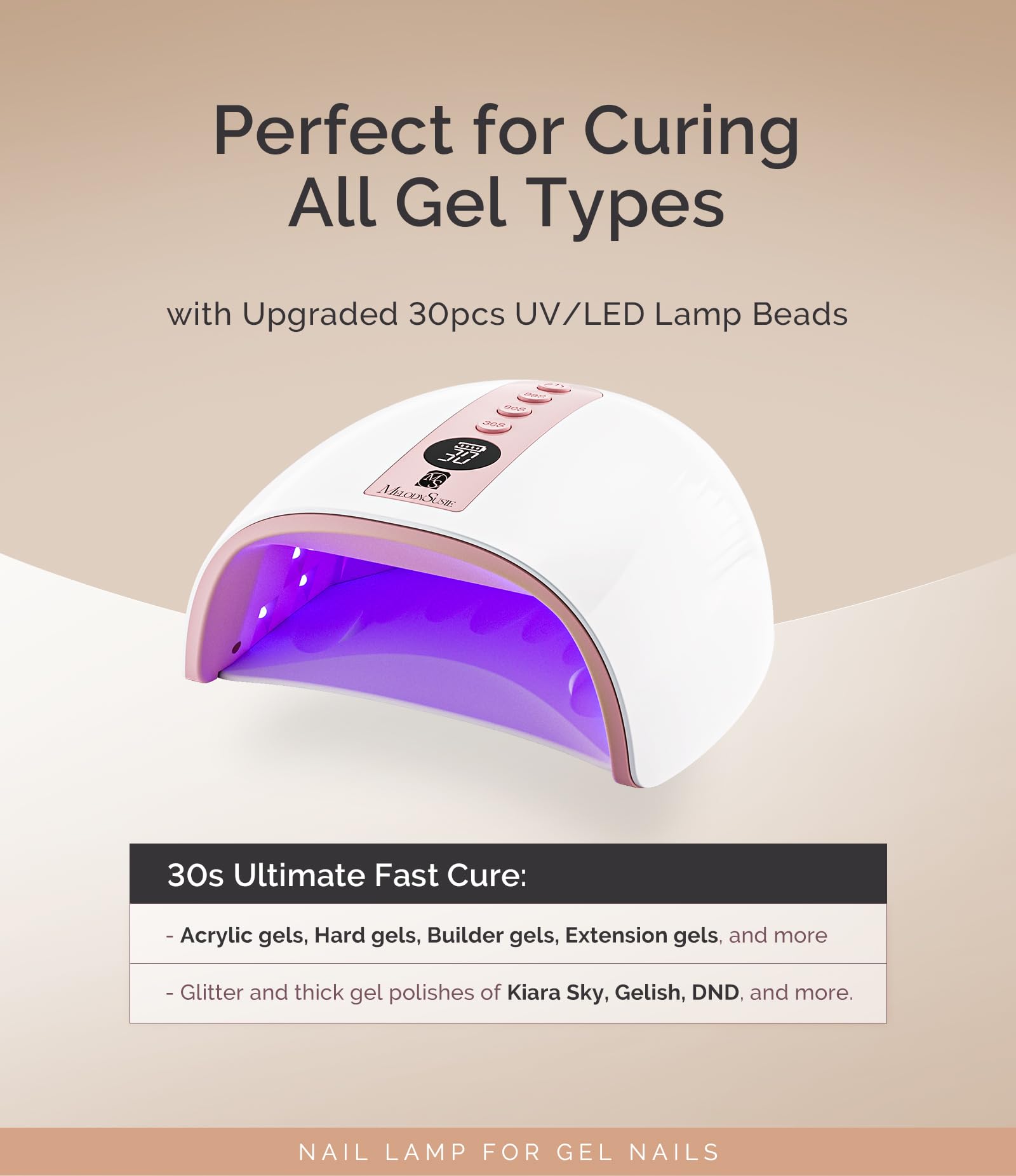 MelodySusie P-Plus30G with detachable base supports spacious manicure and pedicure setups.