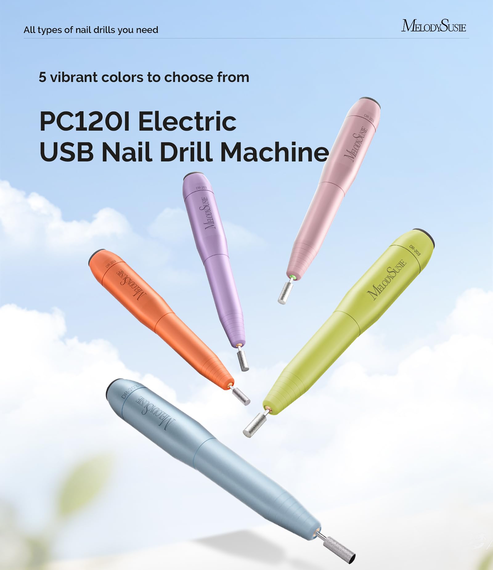 MelodySusie PC120I close-up displays the ergonomic tip for precise shaping.