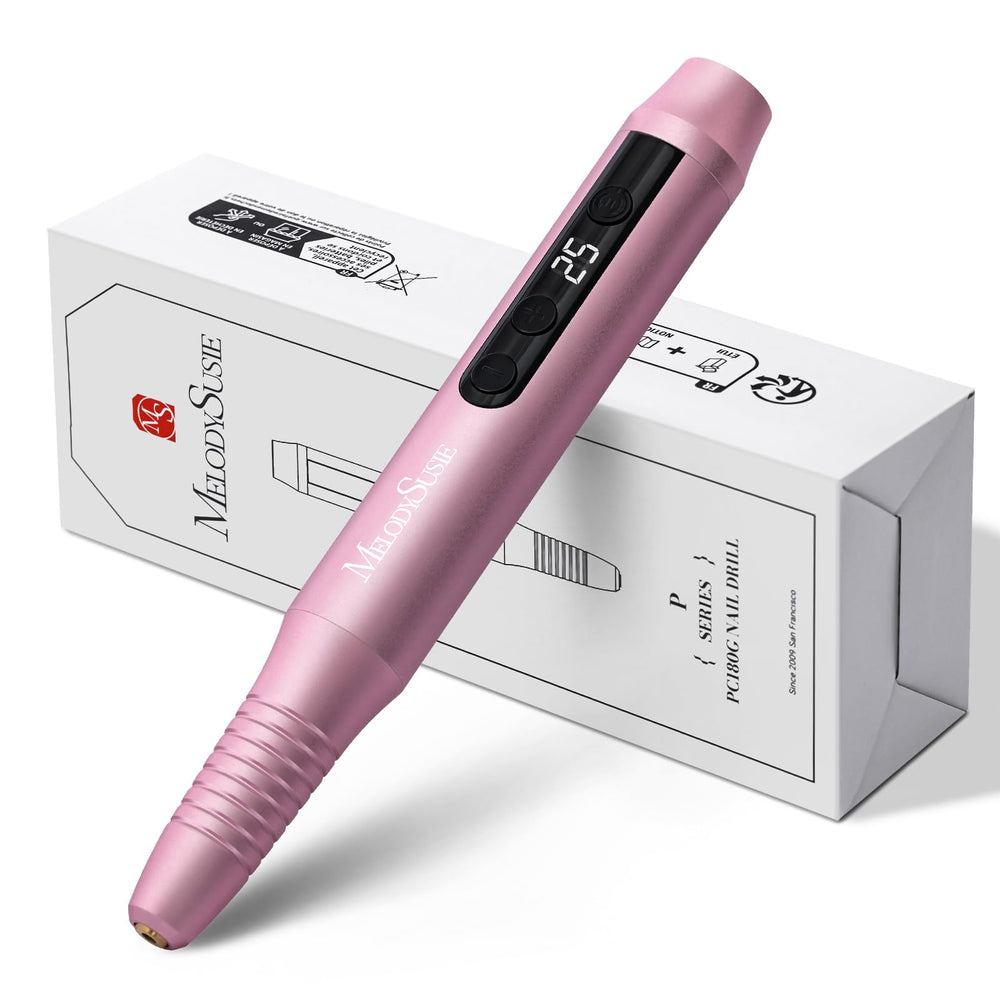 MelodySusie PC180G pen-shaped nail drill shown in handheld use for portability and control