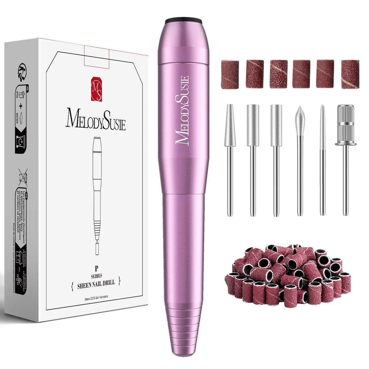 MelodySusie pen-shaped nail drill front view for versatile at-home manicures