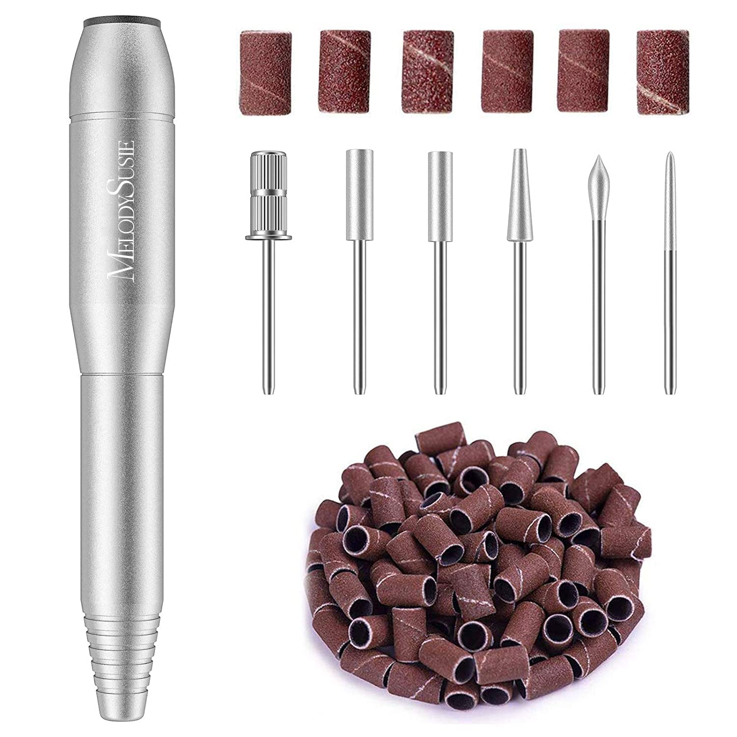 MelodySusie PC120B pen-shaped nail drill close-up for precise manicures and cuticle work.