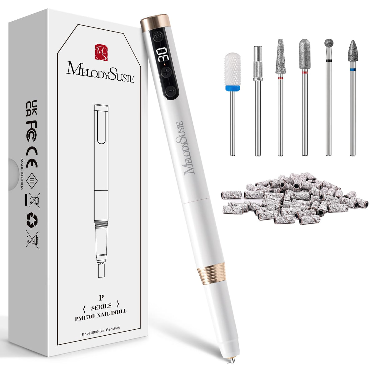MelodySusie PM170F pen-shaped nail drill front view for precise shaping and comfortable control.