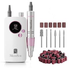 MelodySusie portable nail drill 30krpm shows adjustable speed for precise manicures.