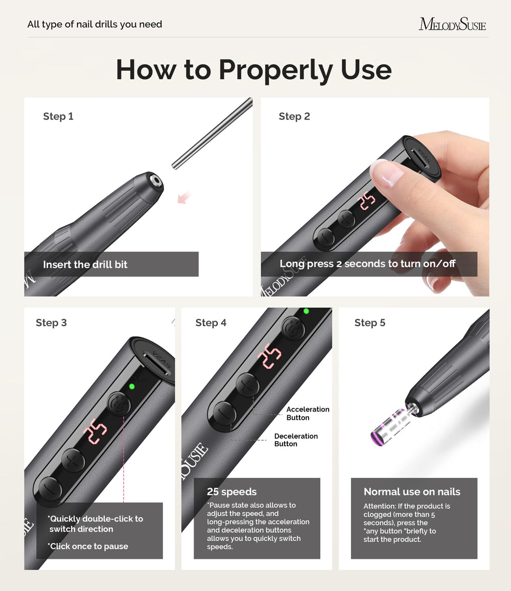 MelodySusie portable nail drill in travel kit ready for on-the-go manicures