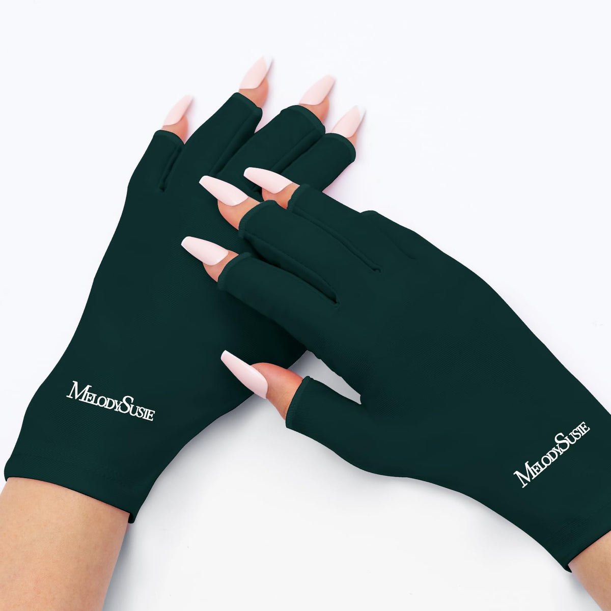 MelodySusie premium UV gloves fabric closeup showing dense mesh for UV protection