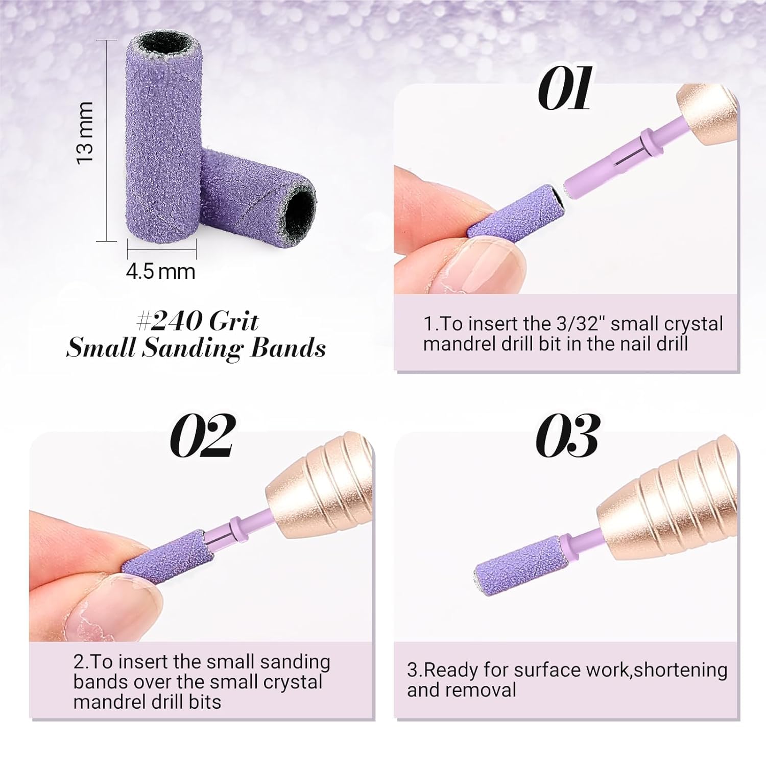 MelodySusie sanding bands prep for dip powder, acrylic, or gel for better adhesion.