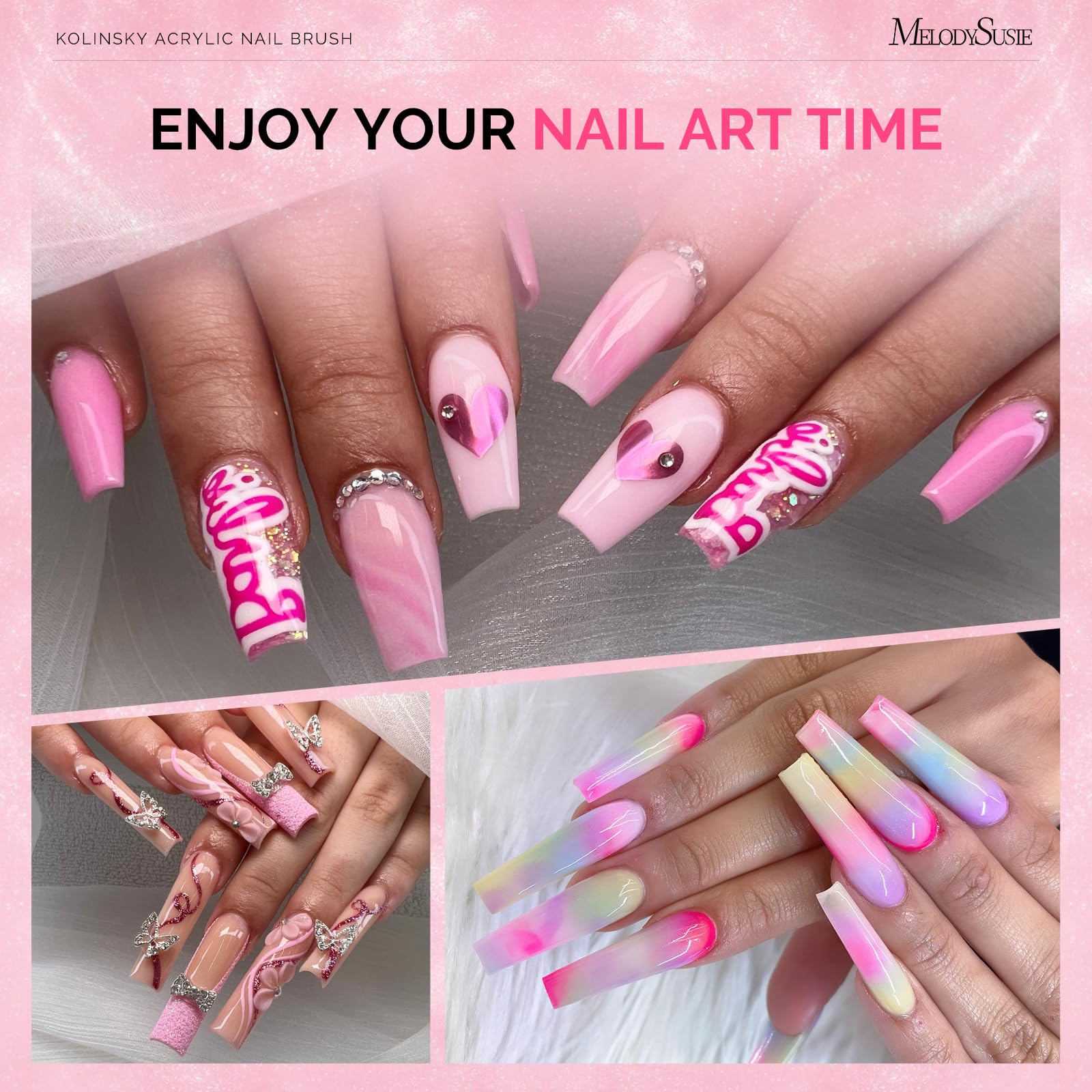 MelodySusie professional-use brush in action demonstrates smooth acrylic application.
