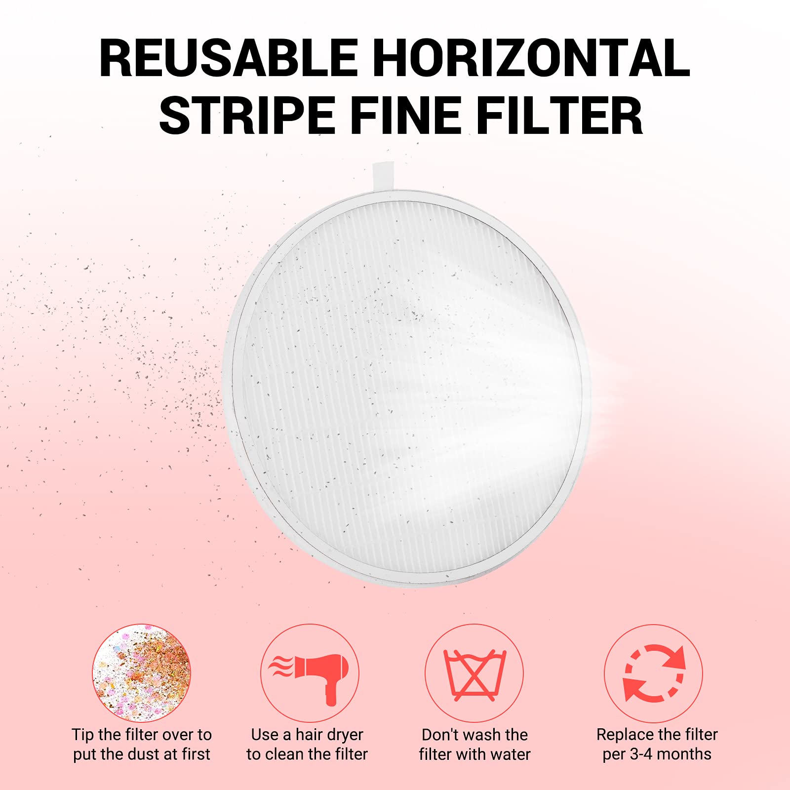 MelodySusie reusable filter view designed for 360-degree dust capture.